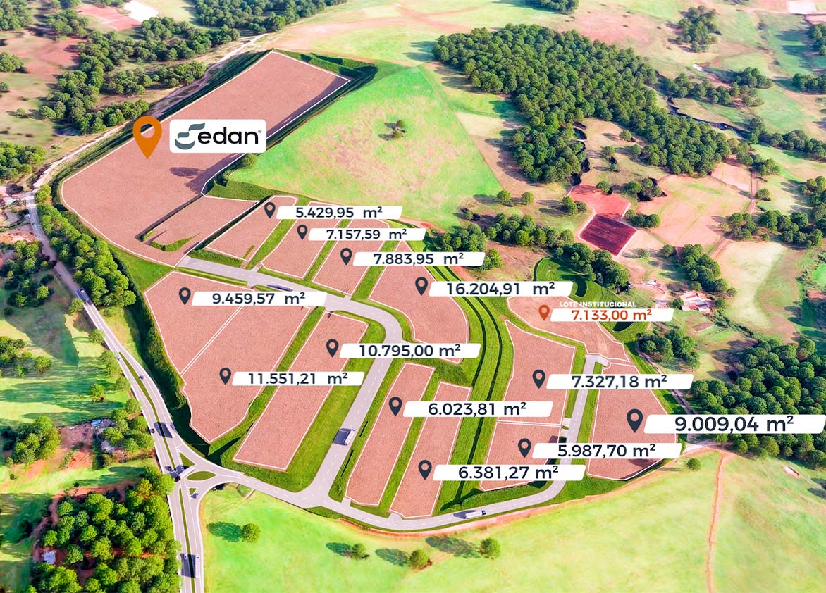 área industrial Minas Gerais, venda direta de terrenos, Edan Park Estiva MG, infraestrutura industrial, localização estratégica MG, investimento empresarial MG, rodovia Fernão Dias, área para construir empresa